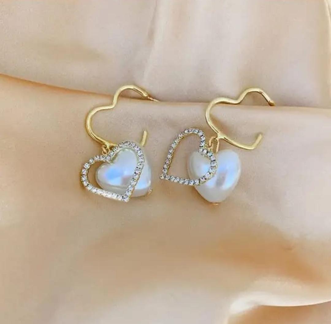 heart stone earrings