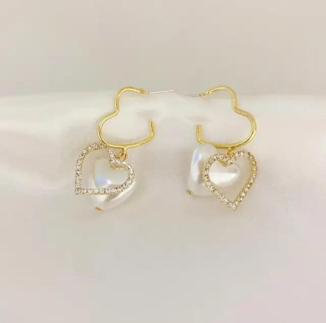 heart stone earrings