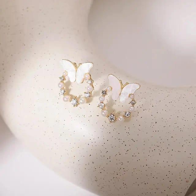 Minimal Butterfly Stone Studs