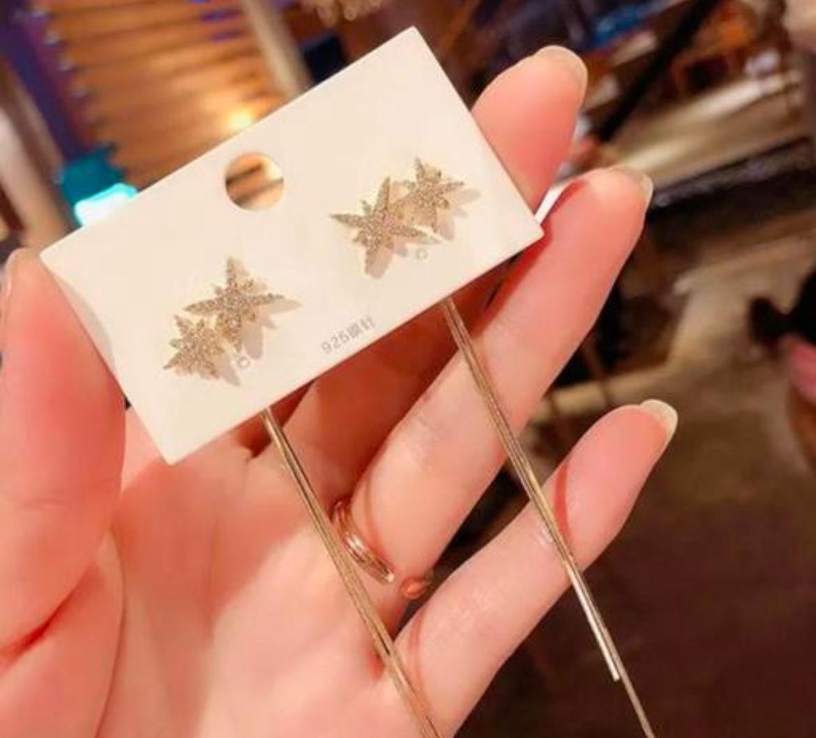 Dual Star Detachable Chain Earrings