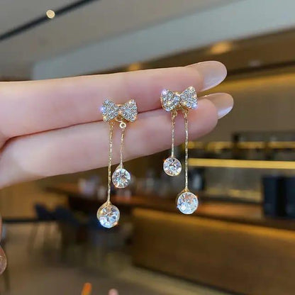 Bow drop detachable earrings