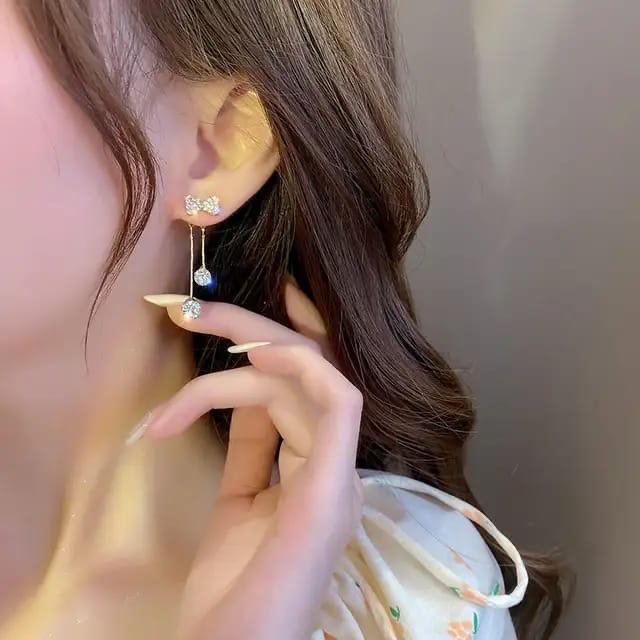 Bow drop detachable earrings
