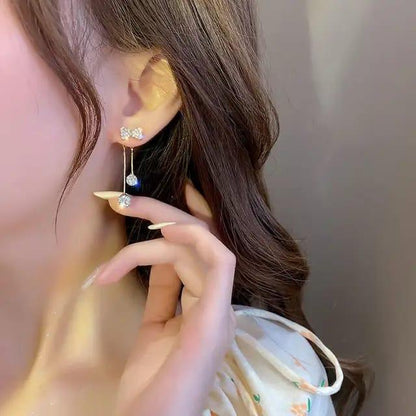 Bow drop detachable earrings