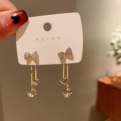 Bow drop detachable earrings