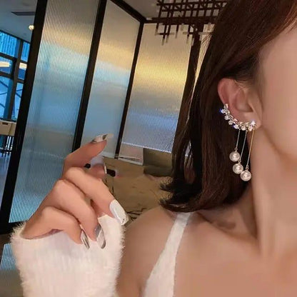 Rhinestone Pearl Layered earcuff (Pair)