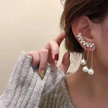Rhinestone Pearl Layered earcuff (Pair)