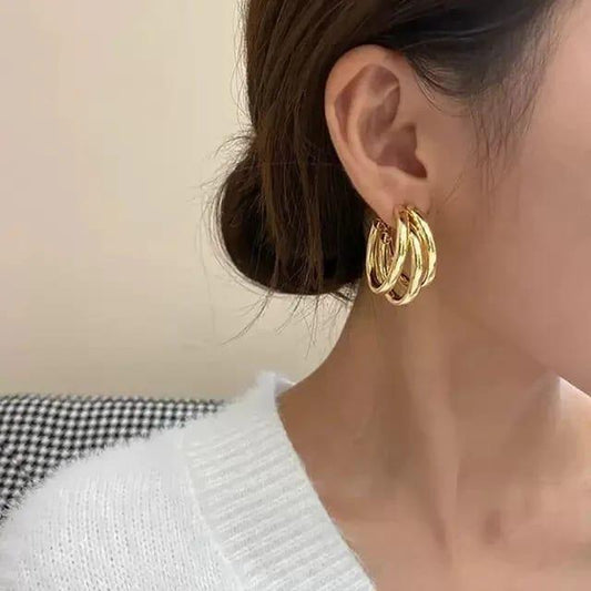 Golden Layered hoops
