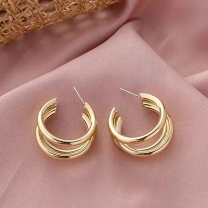 Golden Layered hoops
