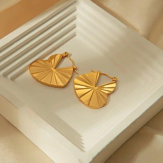 heart anti tarnish hoops