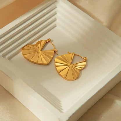 heart anti tarnish hoops