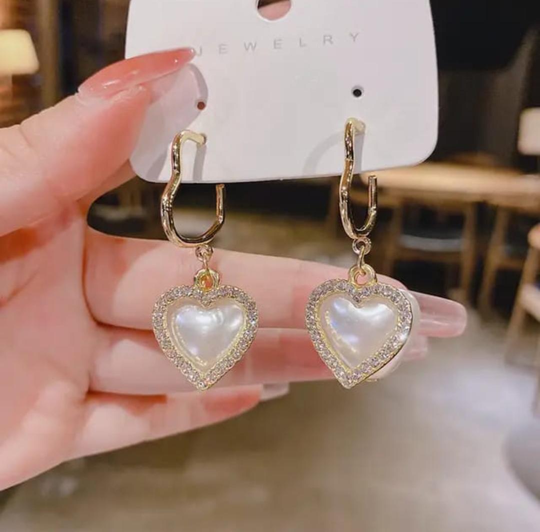 heart stone earrings