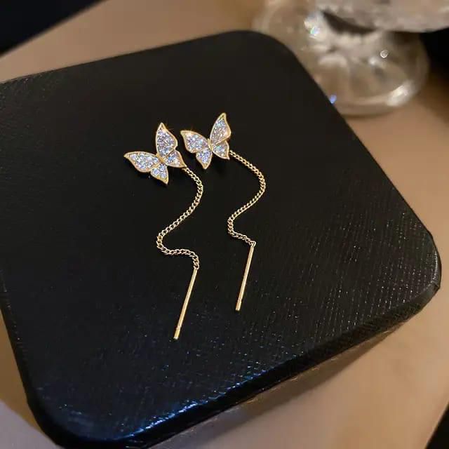 Butterfly Chain drop earrings