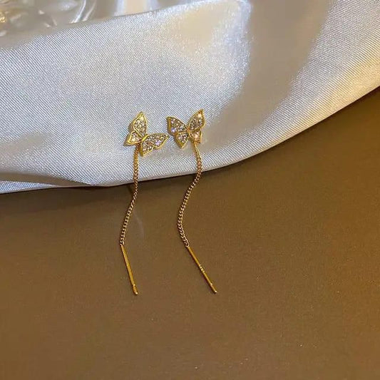 Butterfly Chain drop earrings