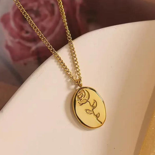 Anti Tarnish Rose Necklace