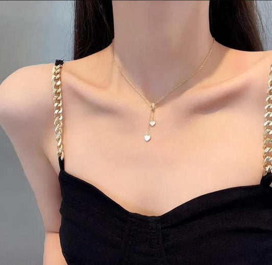 Minimal Heart drop Necklace (Anti Tarnish)
