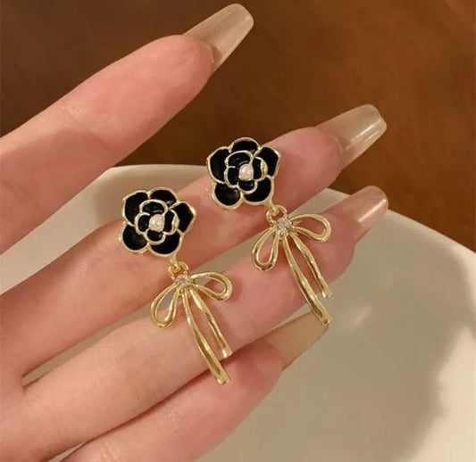 Flower & Bow Korean Style Earrings