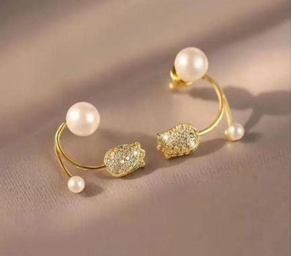 GOLDEN PEARL DETACHABLE EARRING