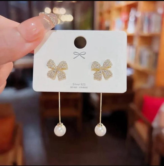 Bow Drop Earrings (Deatachable)
