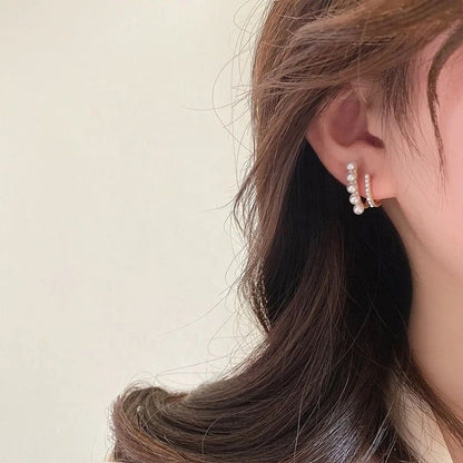 Pearl Rhinestone Earrings