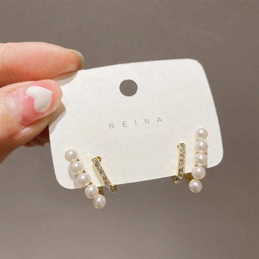 Pearl Rhinestone Earrings