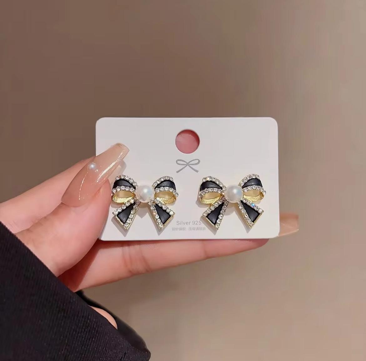 Trending Black Bow Studs