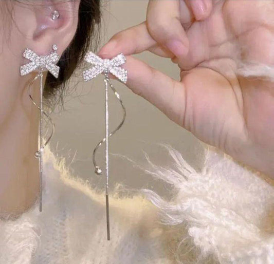 Classic Party Styled Bow Drop Earrings