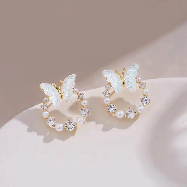Minimal Butterfly Stone Studs