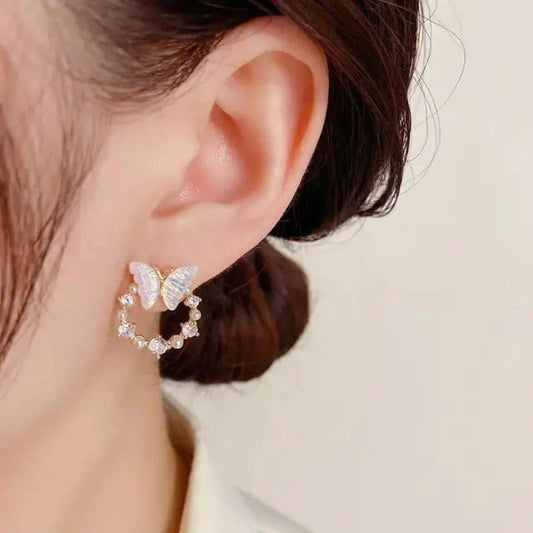 Minimal Butterfly Stone Studs