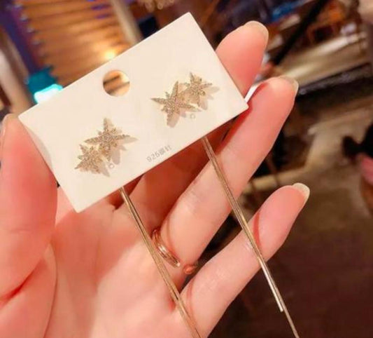 Dual Star Detachable Chain Earrings