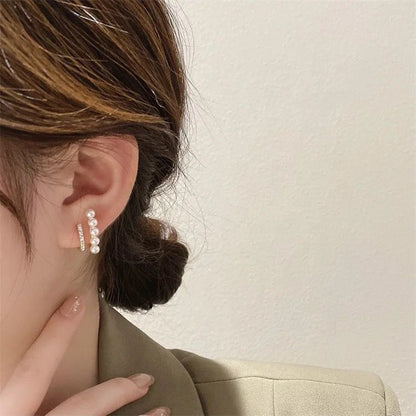 Pearl Rhinestone Earrings